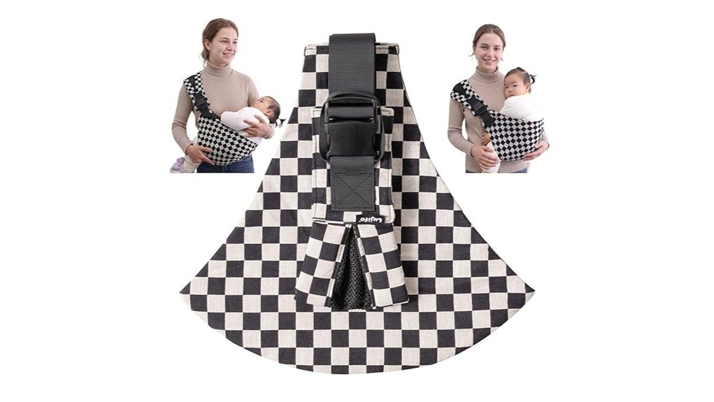 ebony check baby carrier