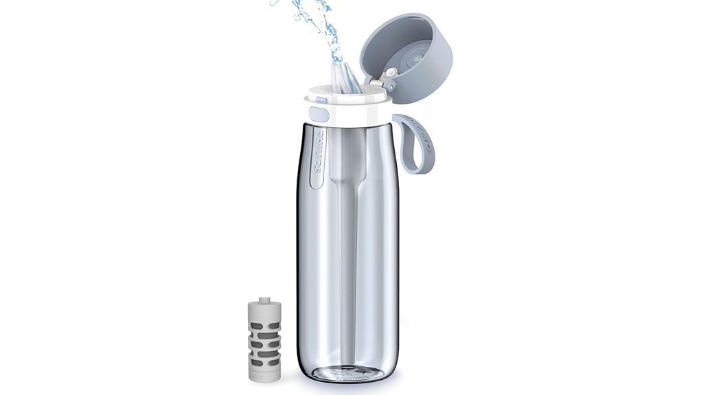 filtered water bottle blue