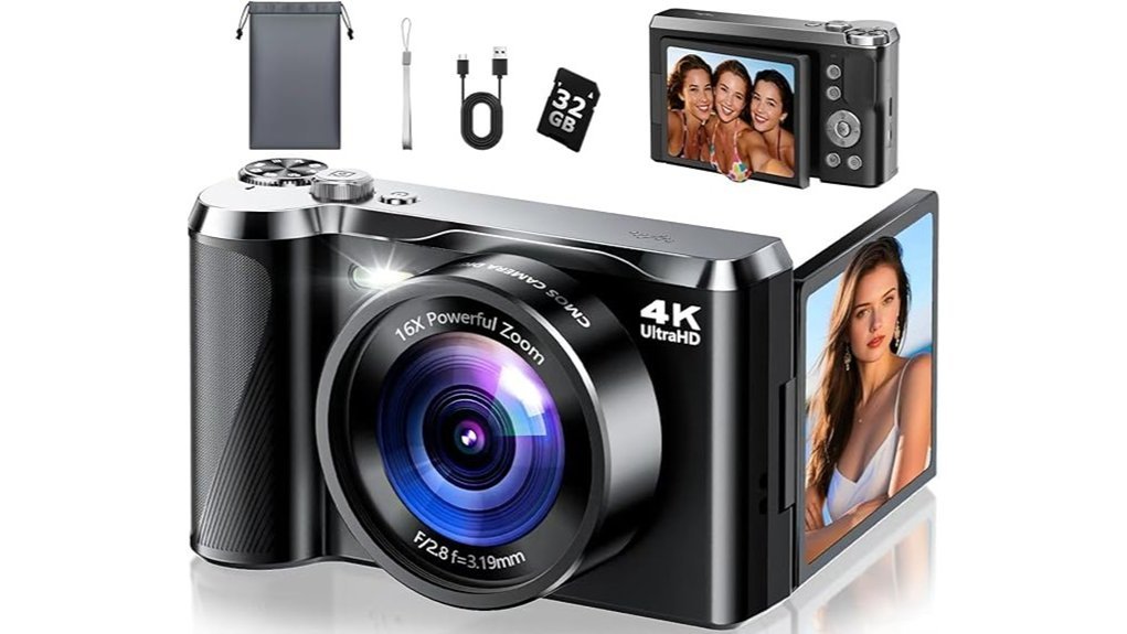 high resolution flip screen camera