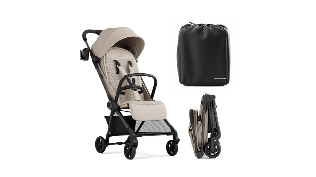 khaki travel stroller design