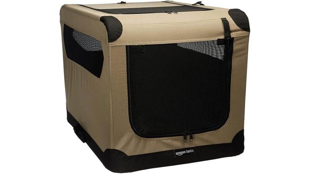 medium tan dog crate