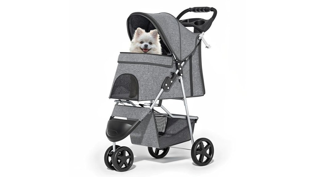 pet stroller with storage