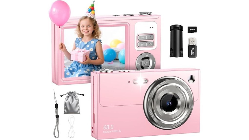 pink 4k zoom camera