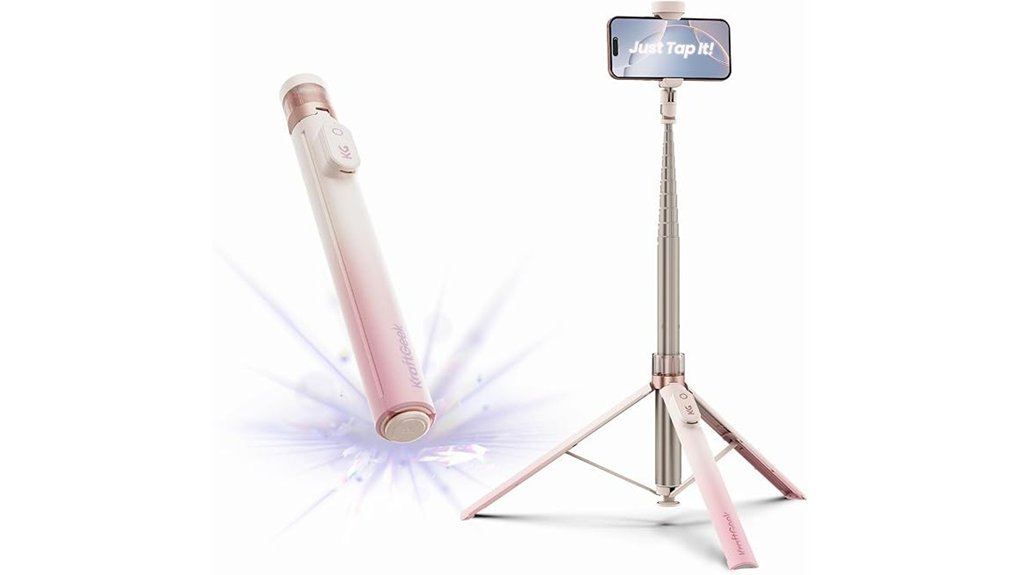 pink automatic selfie stick