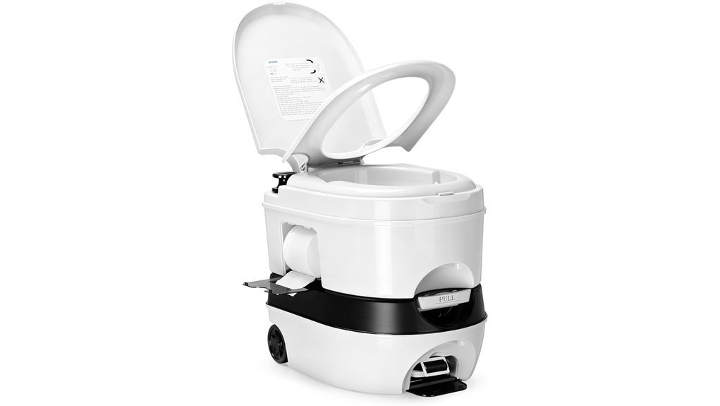 portable camping toilet with wheels