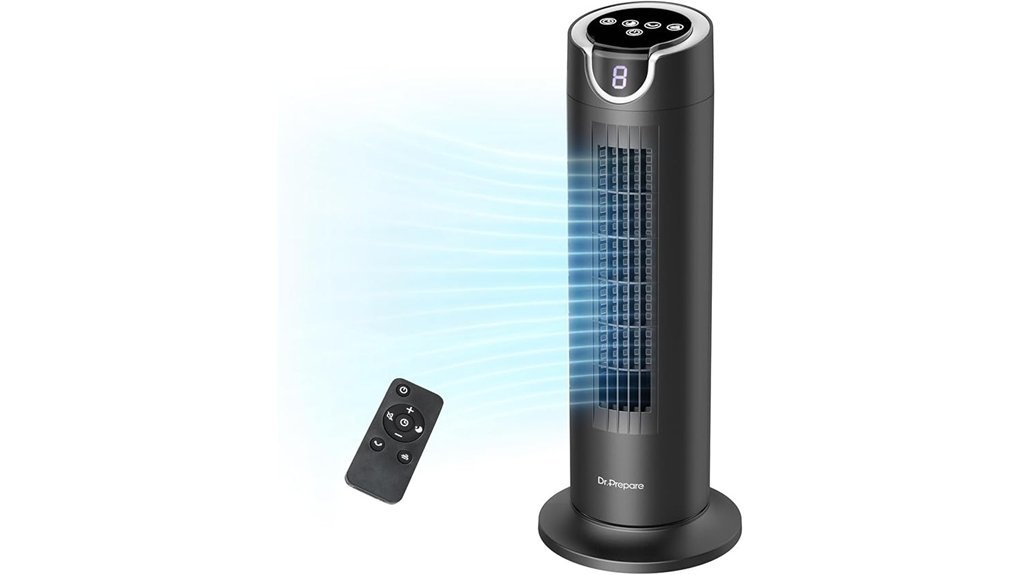 quiet remote controlled tower fan