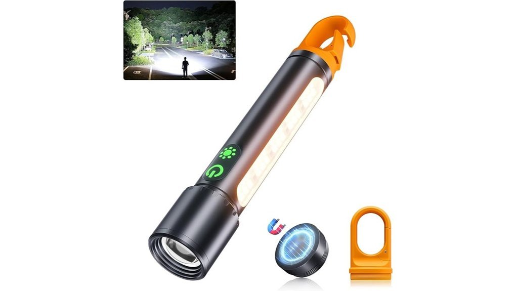 rechargeable waterproof magnetic flashlight