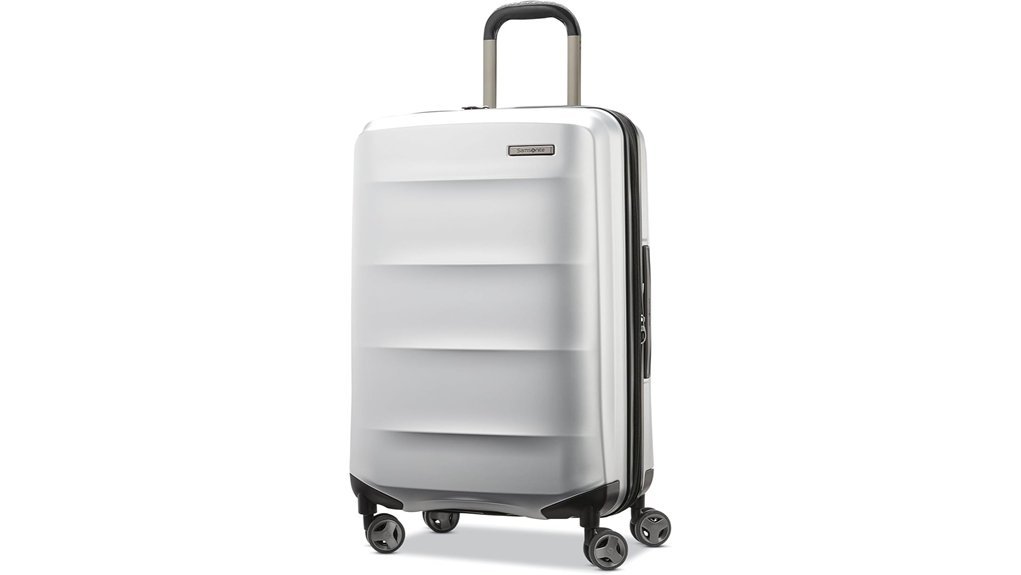 silver hardshell spinner luggage