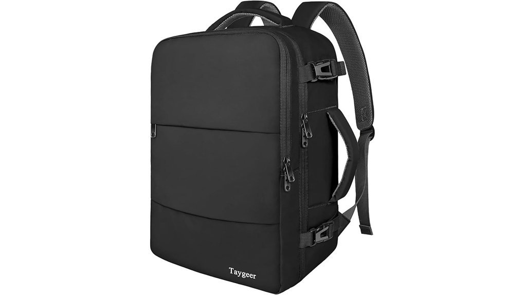 spacious black laptop backpack