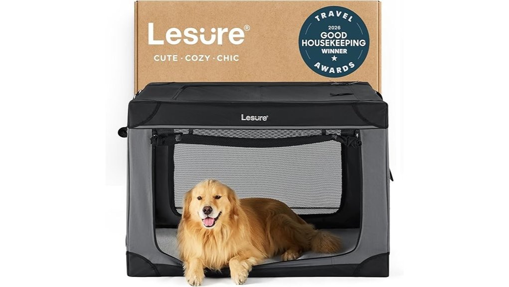 spacious collapsible dog crate