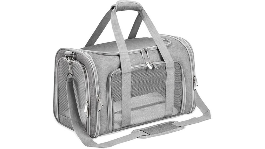 tsa approved gray pet carrier