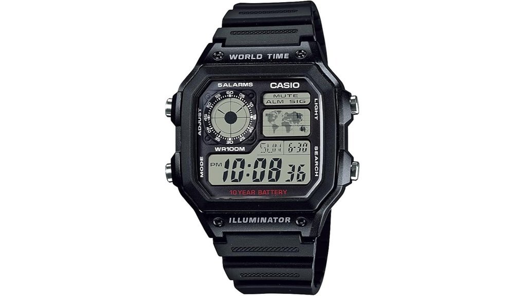 world time digital watch