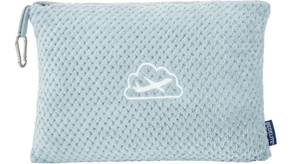 blue jacquard travel blanket