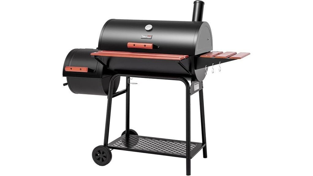 charcoal grill with smoker
