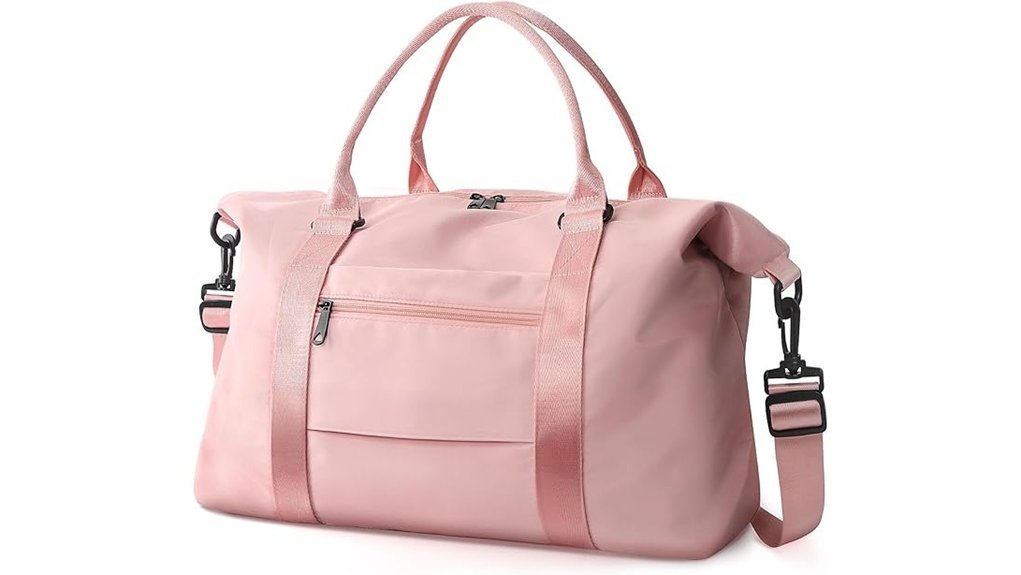 coral pink waterproof duffle