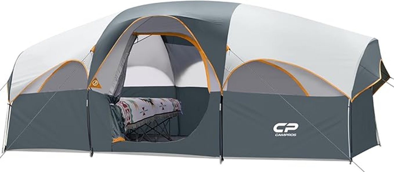 spacious weather resistant camping tent