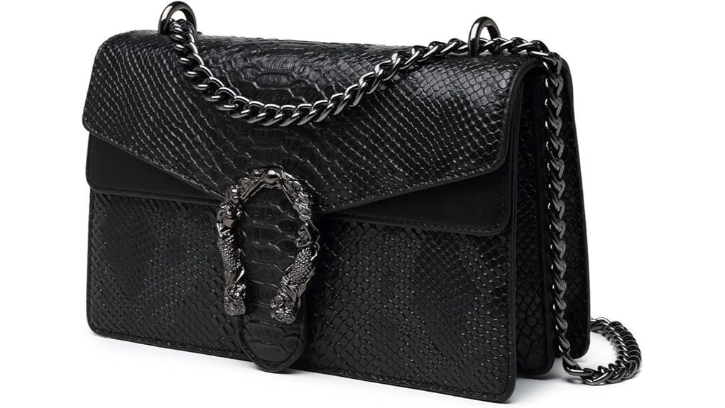 stylish snake print clutch