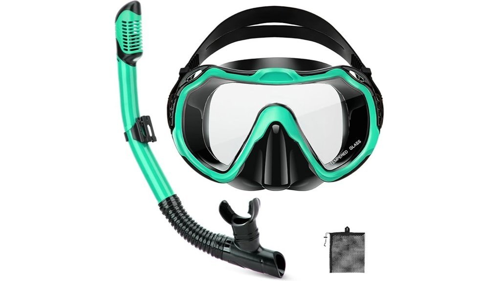 tempered glass snorkel mask